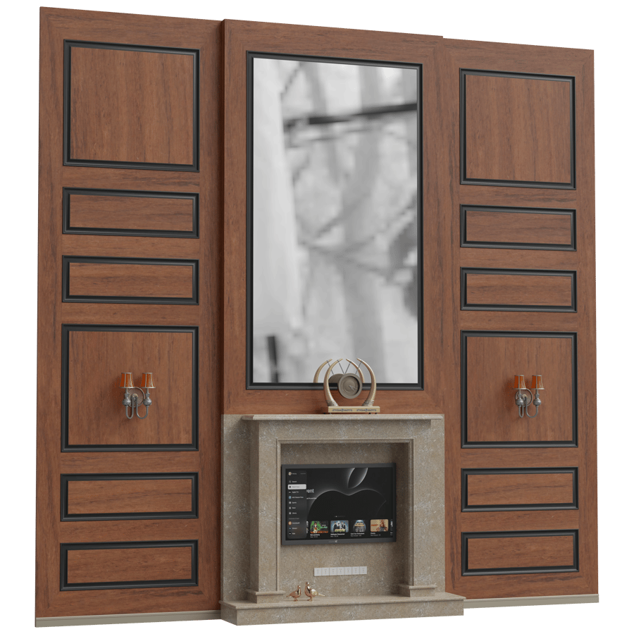 Console Table with Wall Panel 3D Model - A23D