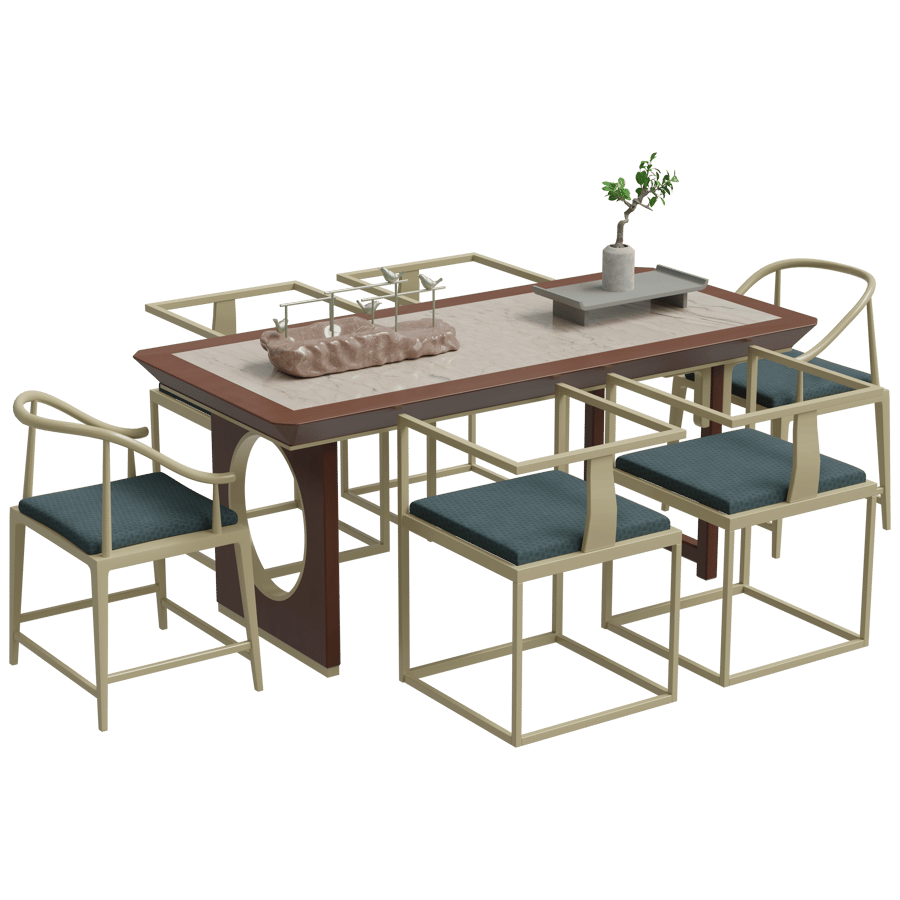 Table Chair Set 3D Model - A23D