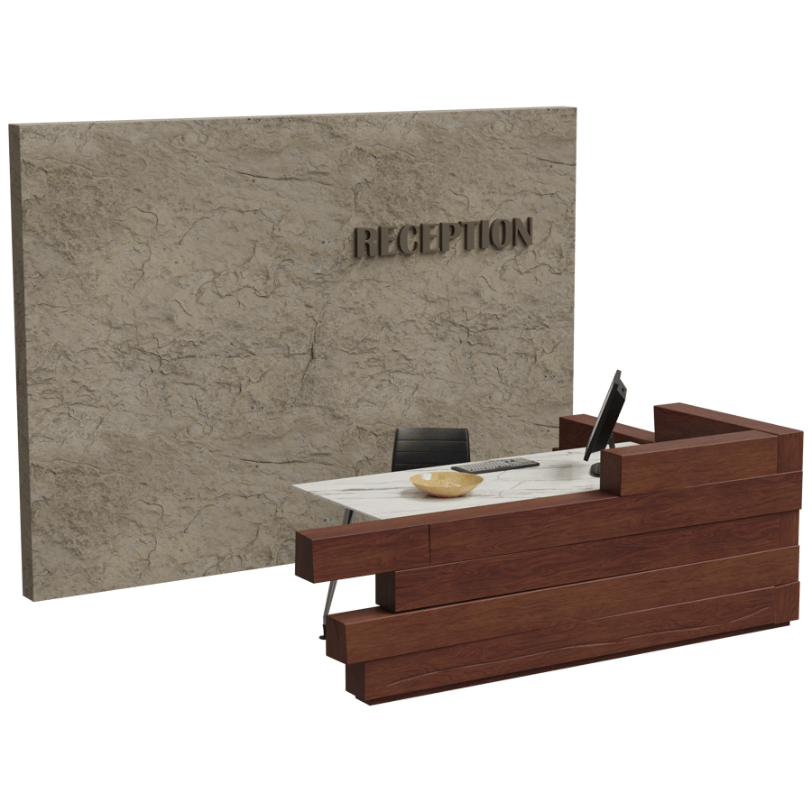 Reception Table with Chair 3D Model - A23D