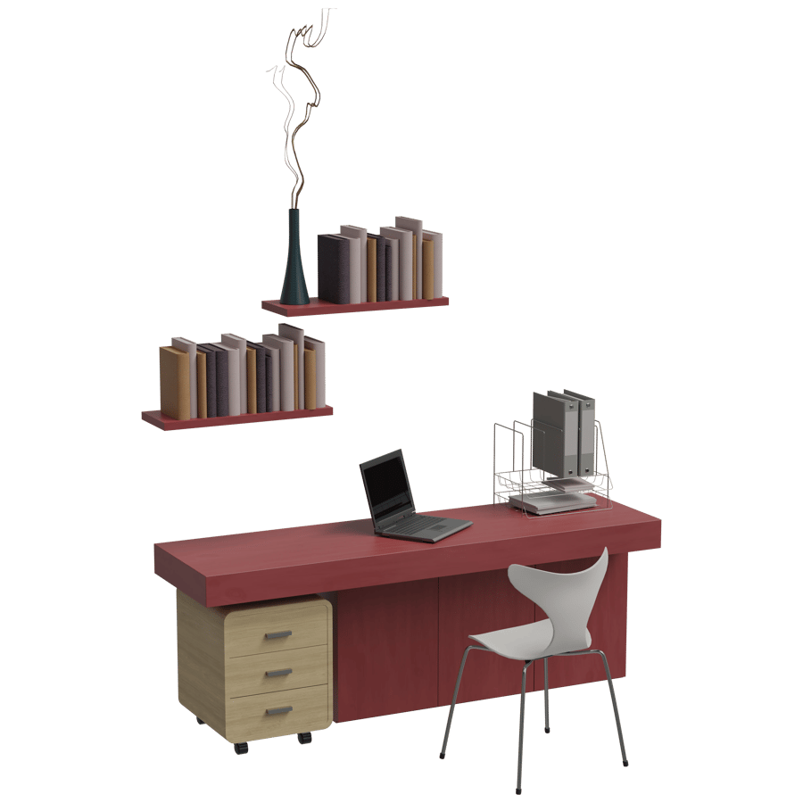 Study Table Cabinet 3D Model - A23D