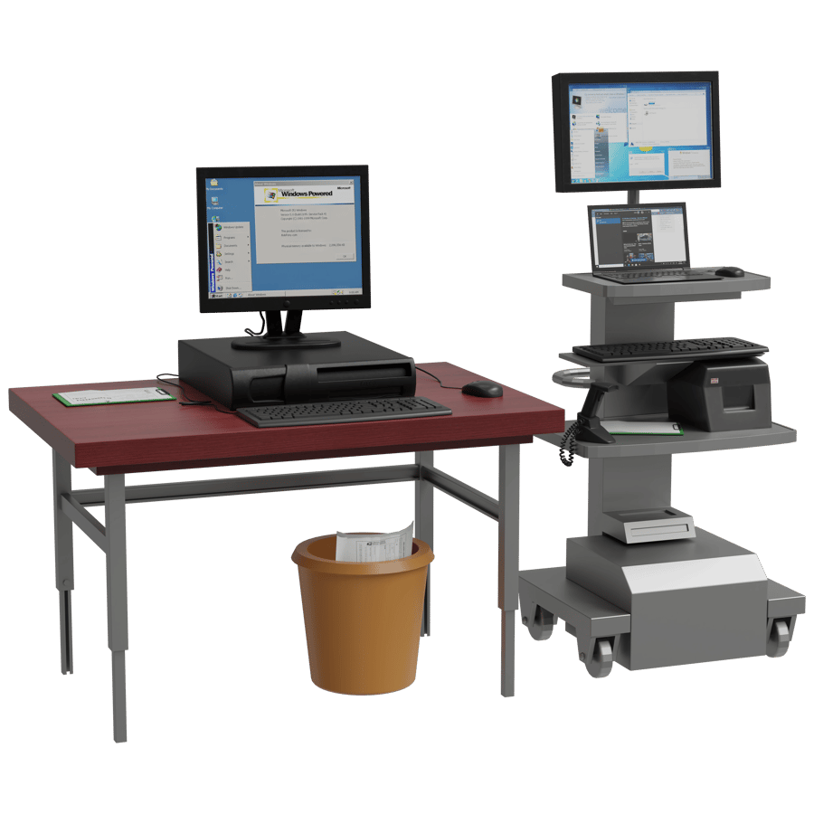 Computer Table 3D Model - A23D