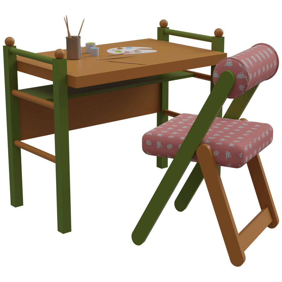 Study Table 3D Model - A23D