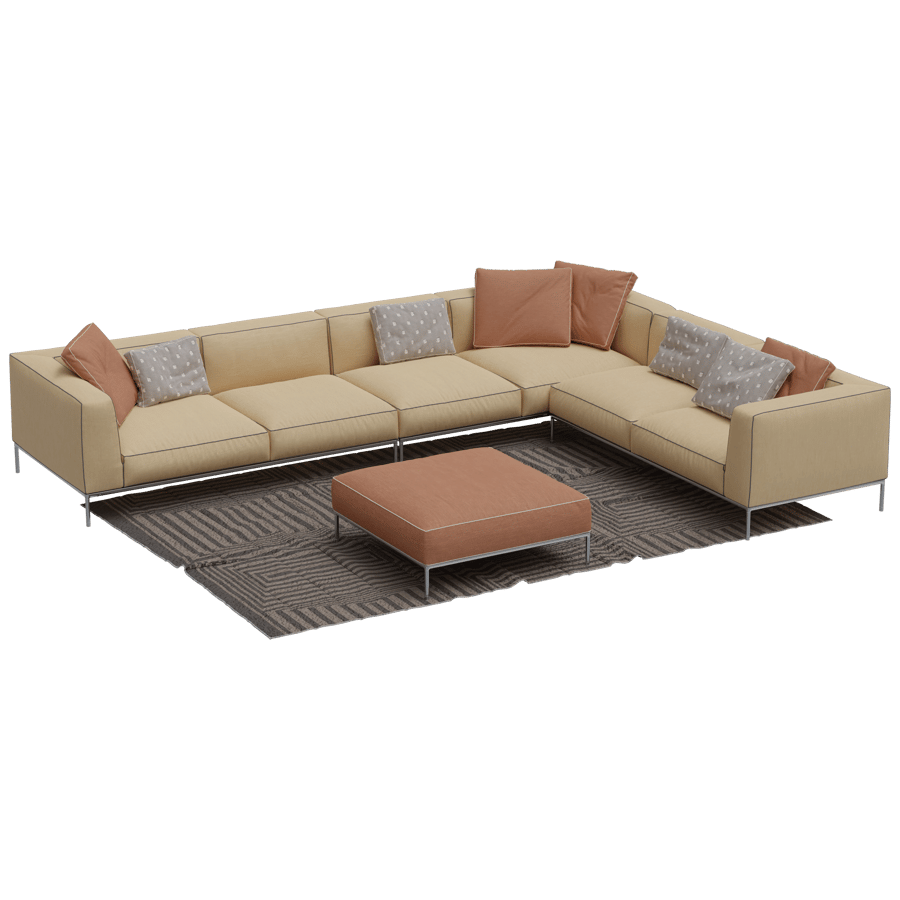 Multi Seater Sofa 3D Model - A23D