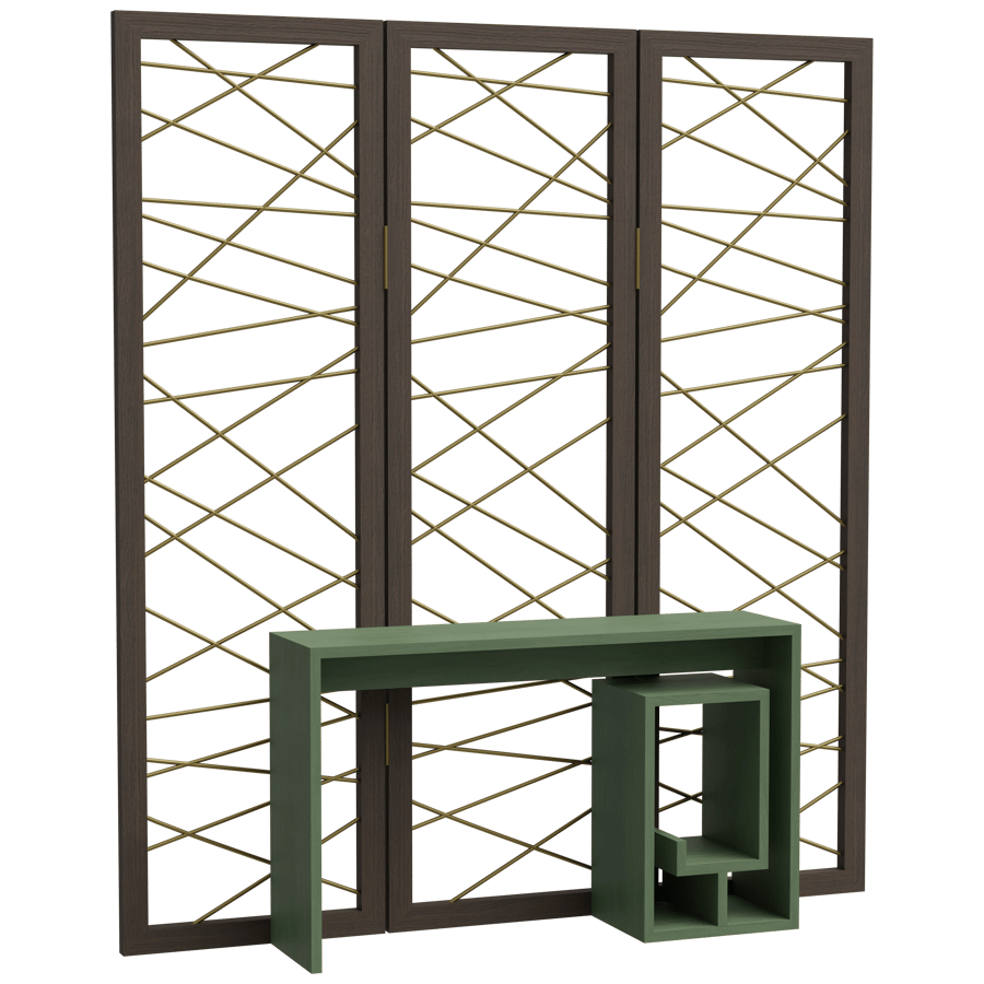 Console Table with Wall Panel 3D Model - A23D