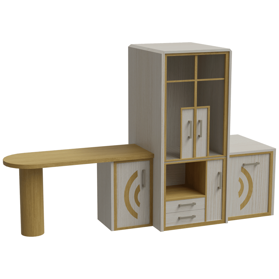 Study Table Cabinet 3D Model - A23D