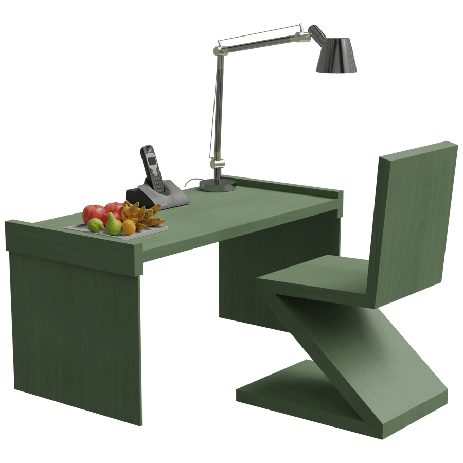 Study Table 3D Model - A23D