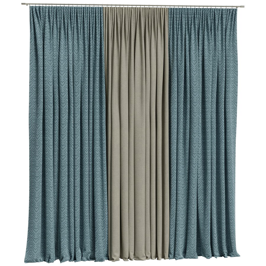 Curtain Drapes 3D Model - A23D
