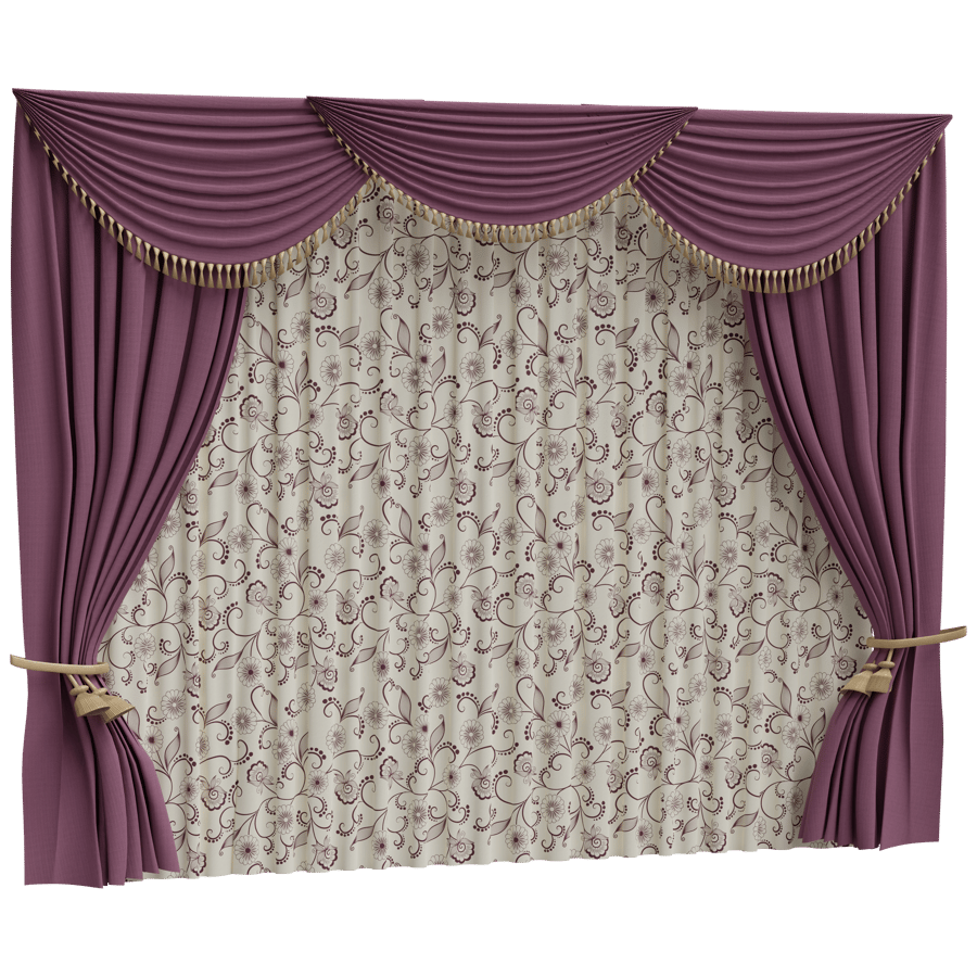Curtain Drapes 3D Model - A23D