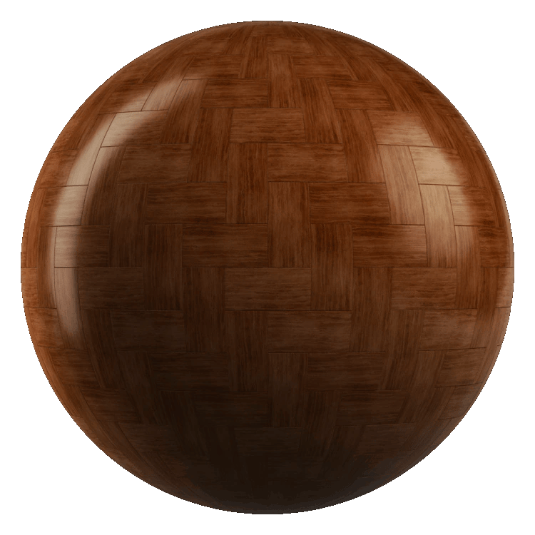 Glossy Herringbone Wood Panel PBR Texture - A23D