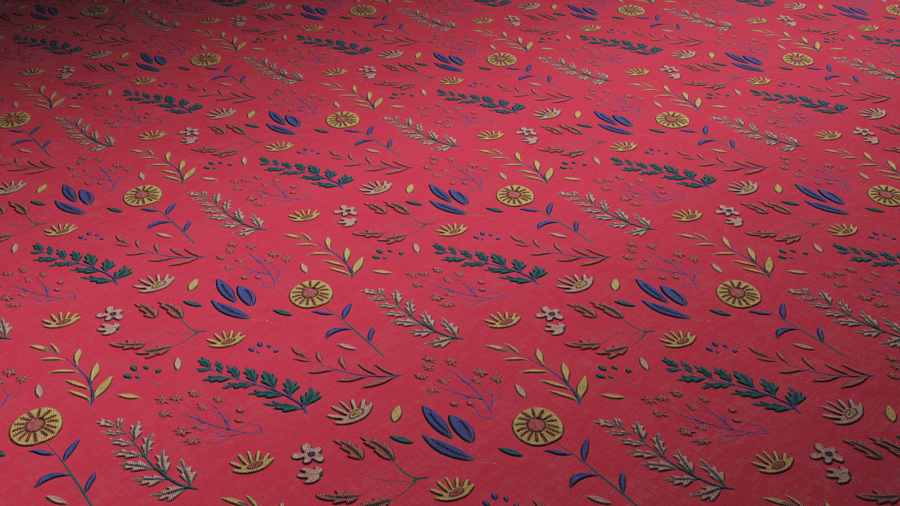 Embroidered Fabric PBR Texture - A23D