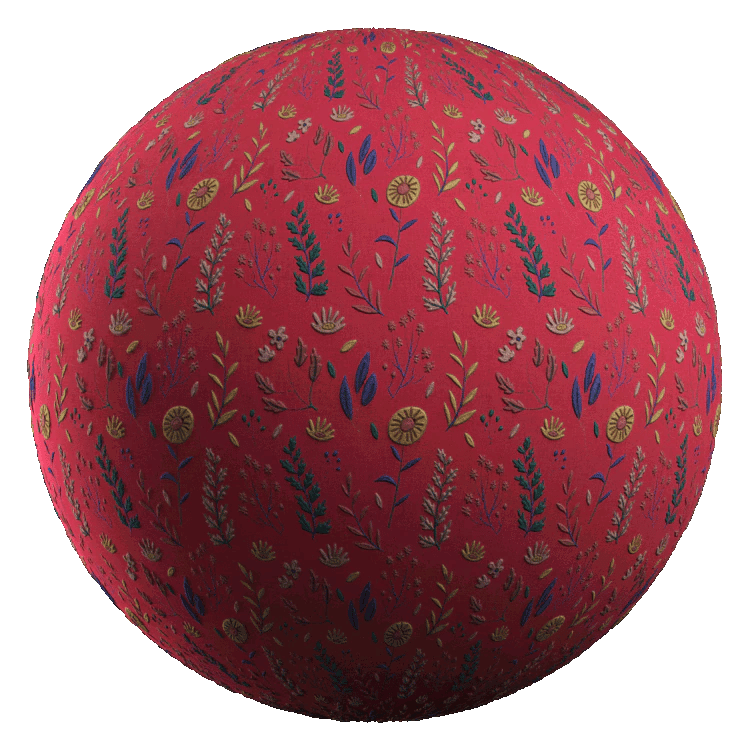 Embroidered Fabric PBR Texture - A23D