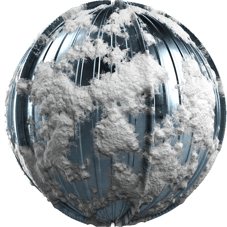 Snowy Corrugated Metal Sheet PBR Texture - A23D