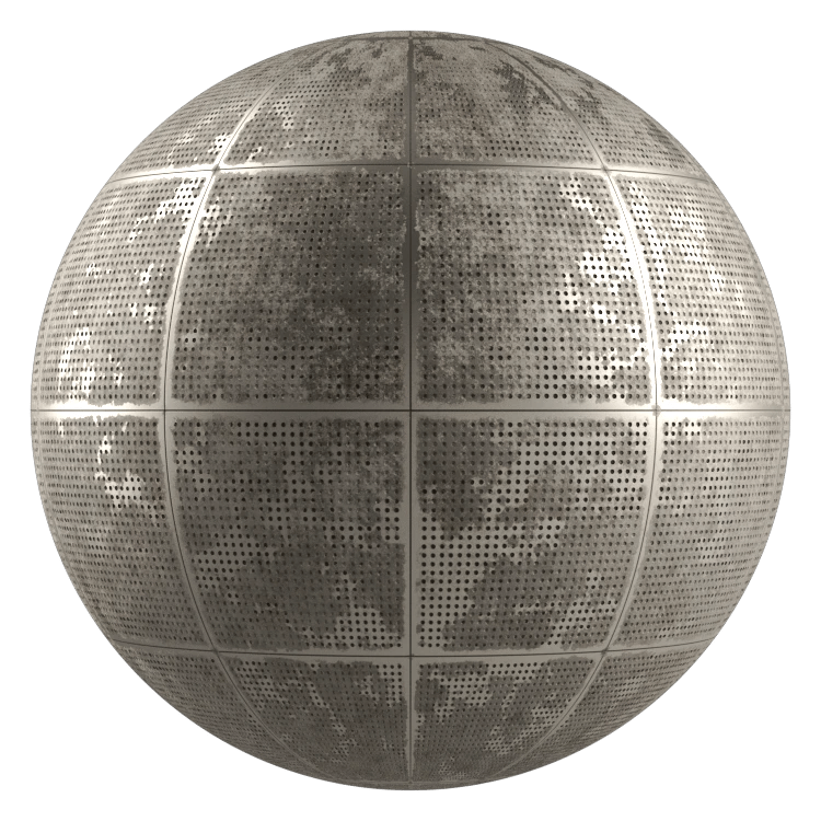 Metal Perforated Panel PBR Texture - A23D