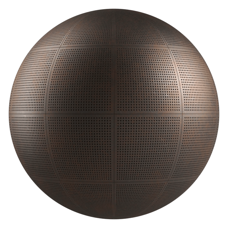 Metal Perforated Panel PBR Texture - A23D