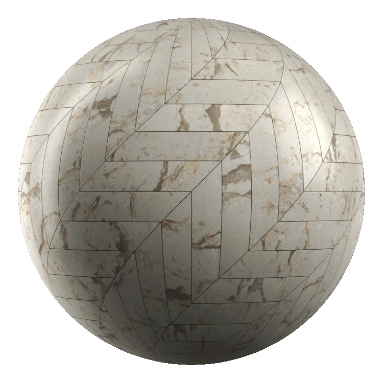 Hungarian Point Marble Tiles PBR Texture - A23D