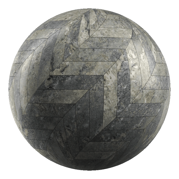 Hungarian Point Marble Tiles PBR Texture - A23D