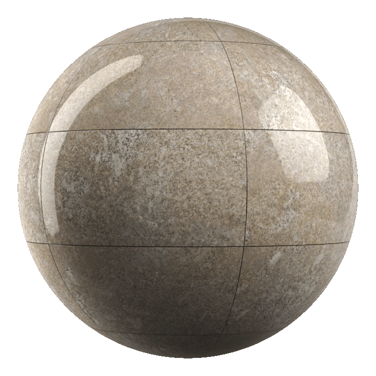 Glossy Rectangular Granite Tiles PBR Texture - A23D