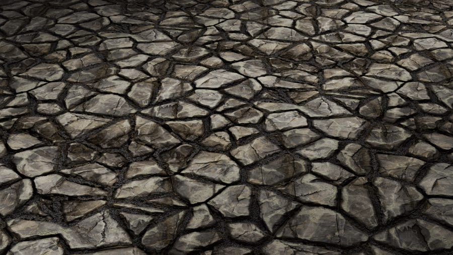 Eroded Rubble Stone Wall PBR Texture - A23D