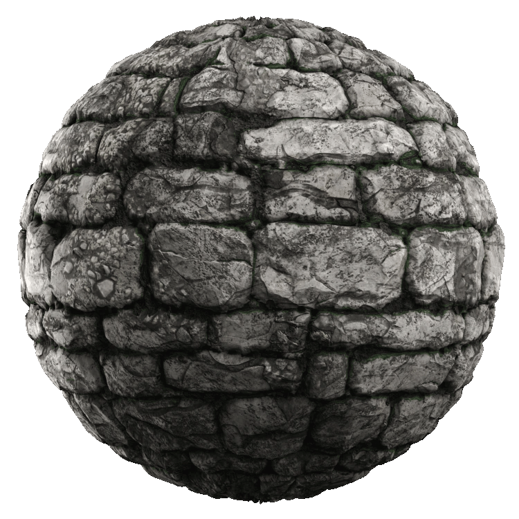 Regular Stone Wall PBR Texture - A23D