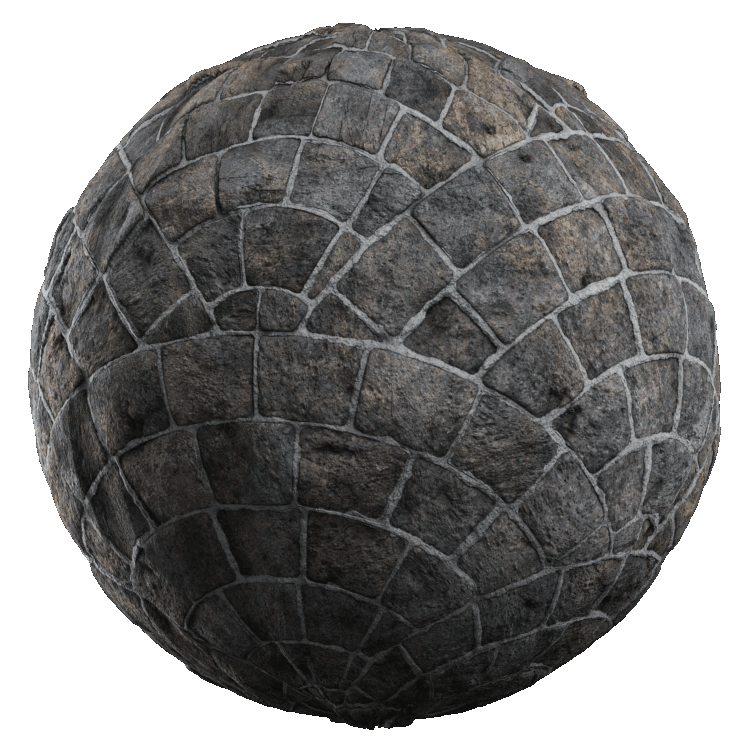 European Fan Stone Pavement PBR Texture - A23D