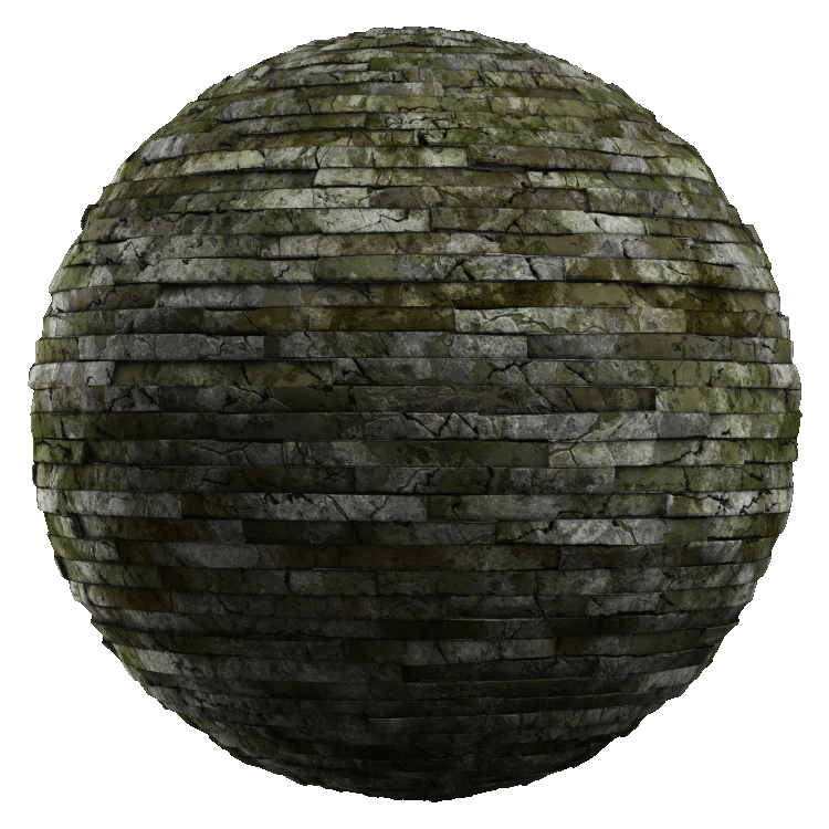 Damaged Stacked Stone Tiles PBR Texture - A23D