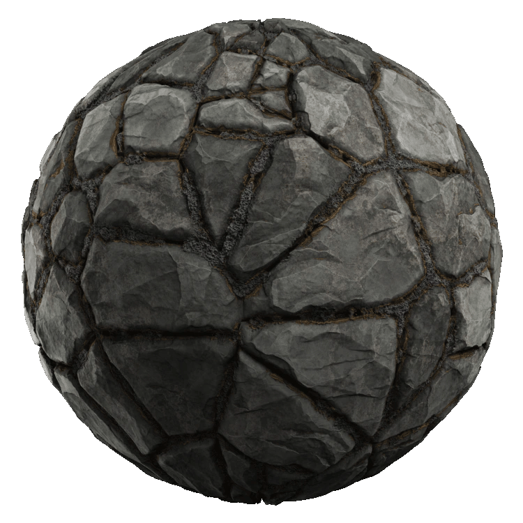 Rubble Stone Wall PBR Texture - A23D