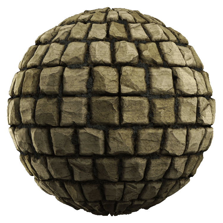 Regular Stone Wall PBR Texture - A23D