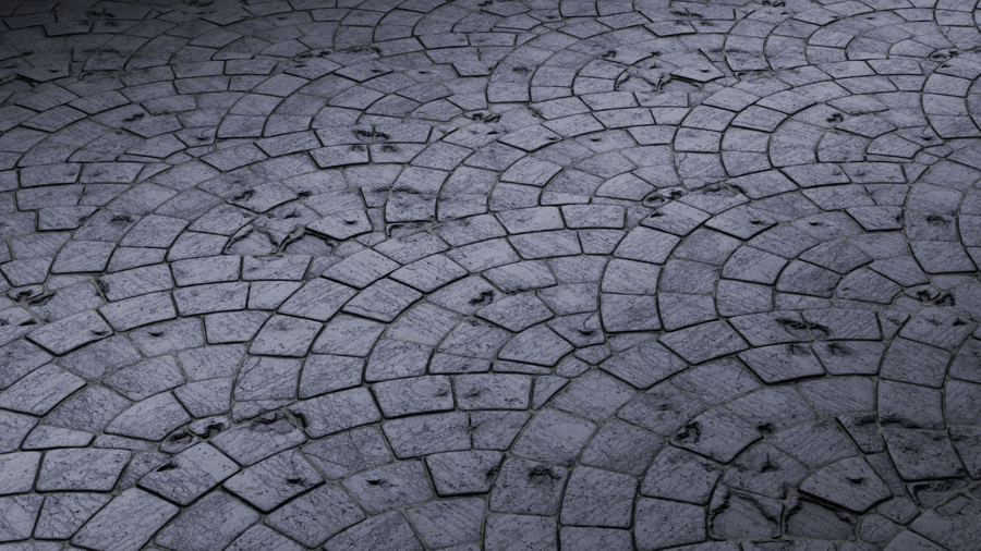 European Fan Stone Pavement PBR Texture - A23D