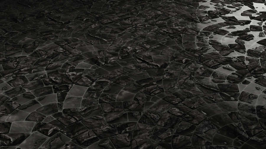 European Fan Stone Pavement PBR Texture - A23D
