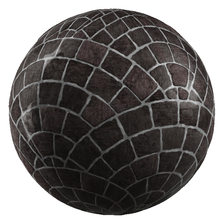 European Fan Stone Pavement PBR Texture - A23D