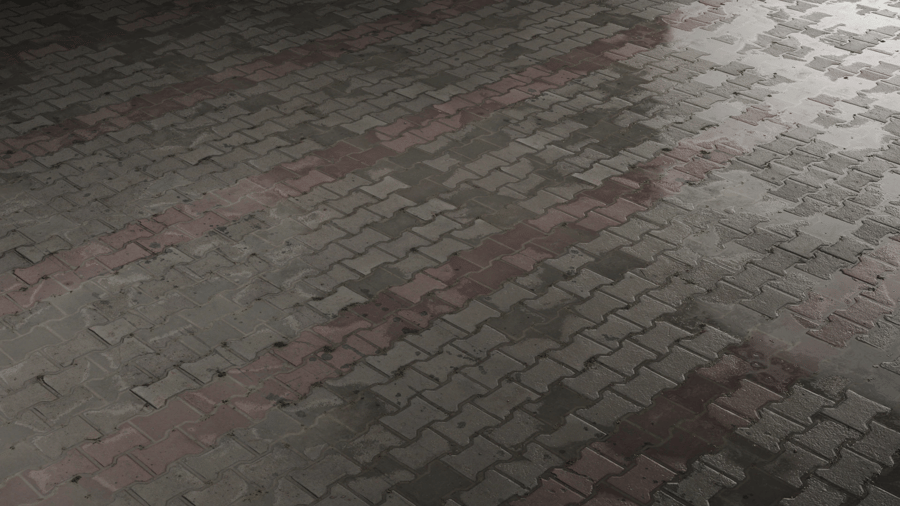Stacked Paver Block PBR Texture - A23D