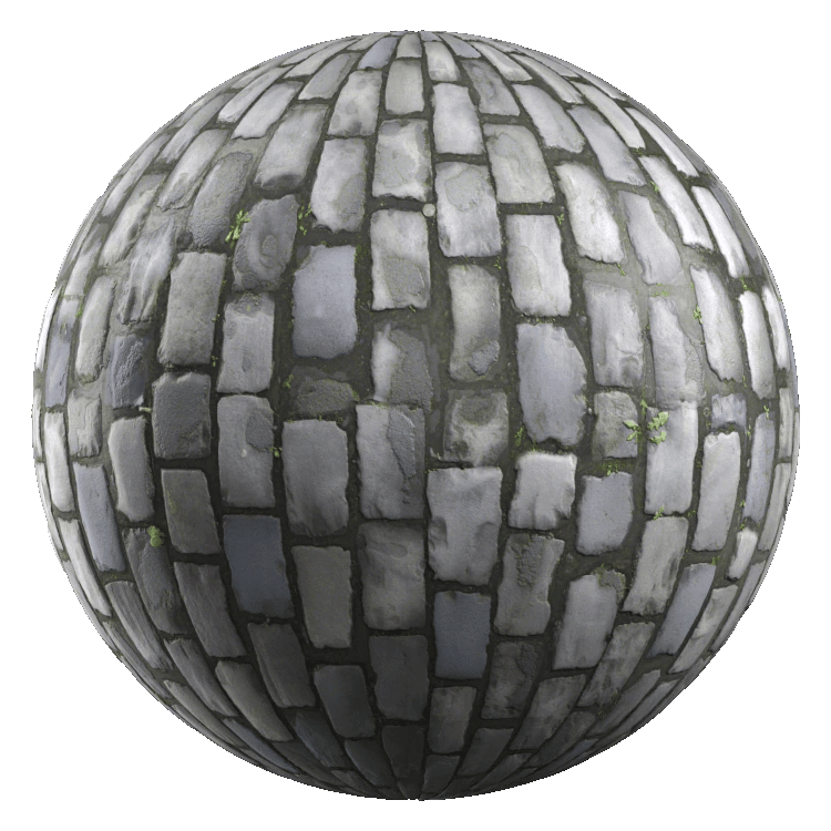 Regular Stone Pavement PBR Texture - A23D