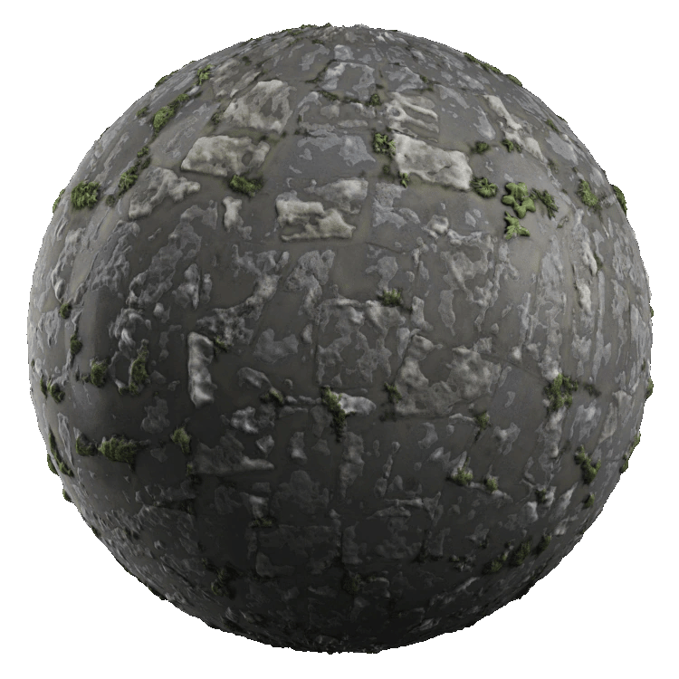 Rubble Stone Pavement PBR Texture - A23D