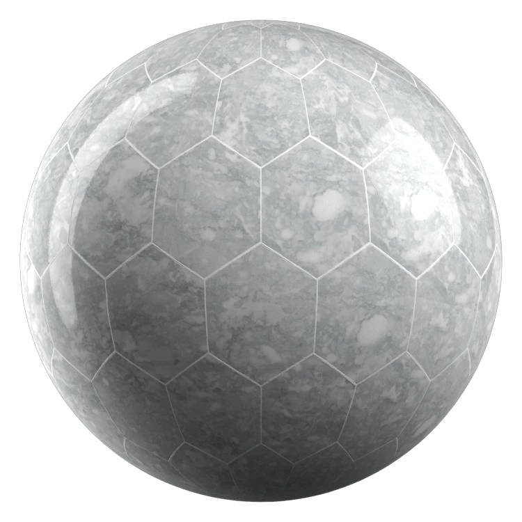 Hexagon Stone Tiles PBR Texture - A23D