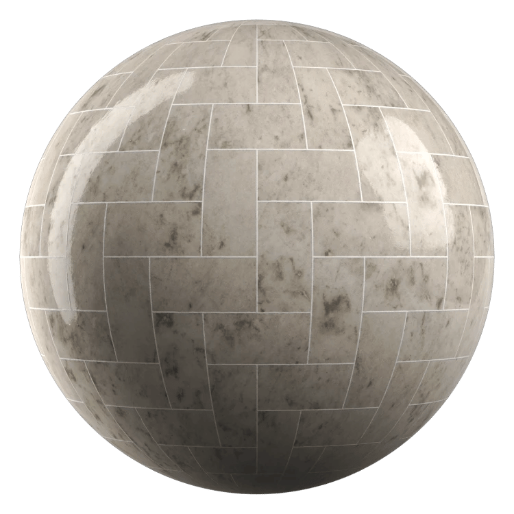 Herringbone Stone Tiles PBR Texture - A23D