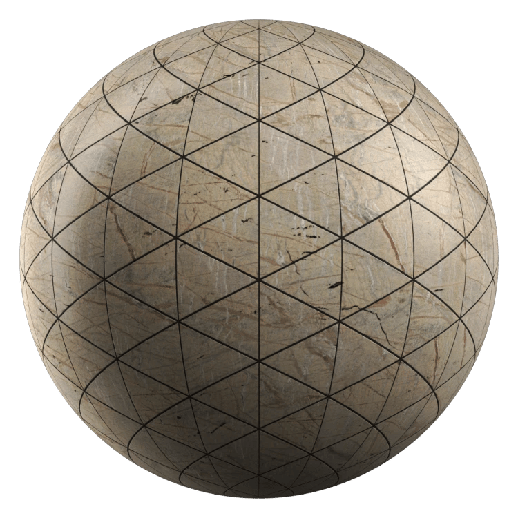 Triangle Stone Tiles PBR Texture - A23D