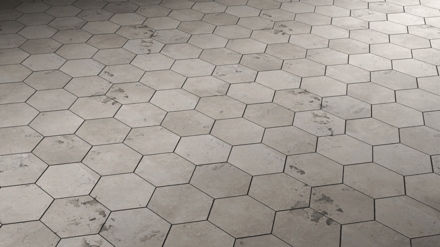 Hexagon Stone Tiles PBR Texture - A23D