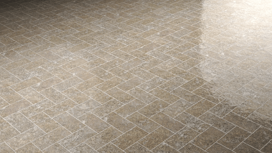 Herringbone Stone Tiles PBR Texture - A23D