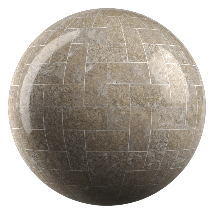 Herringbone Stone Tiles PBR Texture - A23D