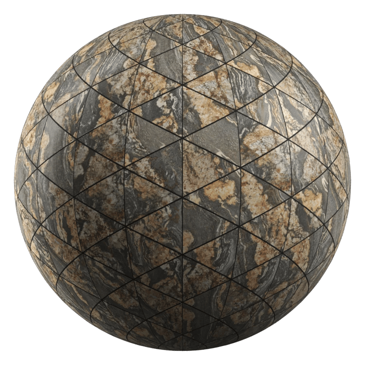 Triangle Stone Tiles PBR Texture - A23D