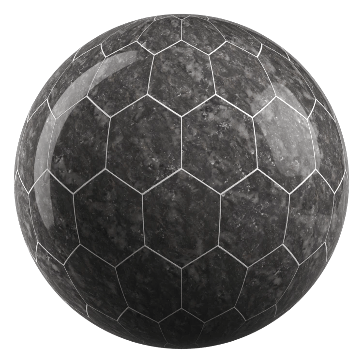 Hexagon Stone Tiles PBR Texture - A23D