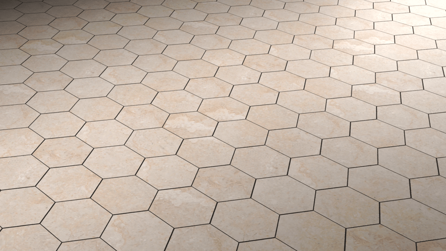 Hexagon Stone Tiles PBR Texture - A23D