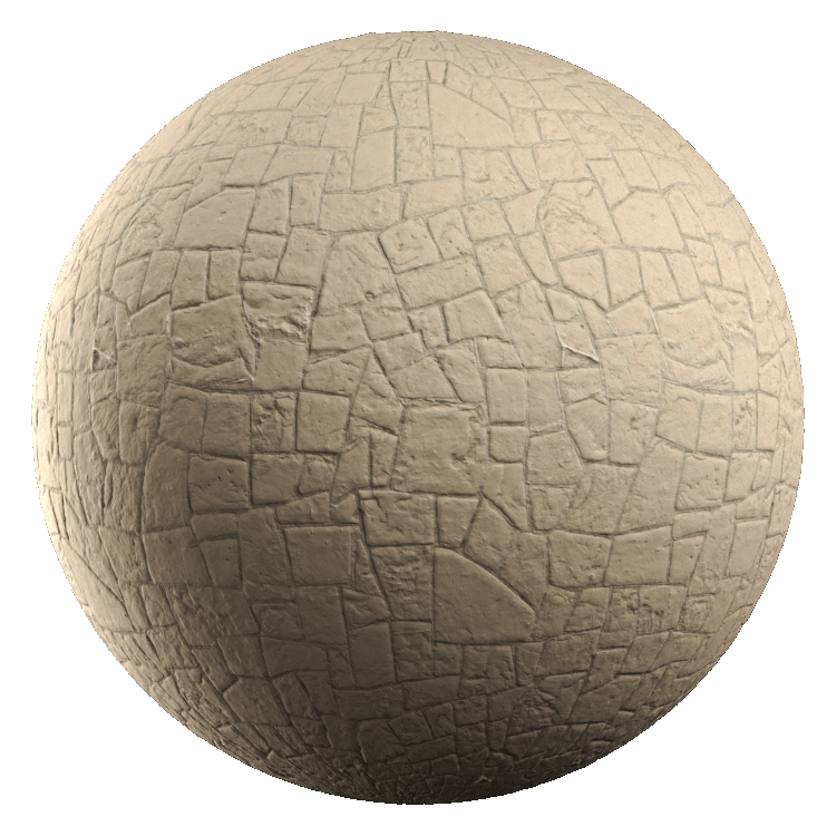Brushrock Stone Pavement PBR Texture - A23D