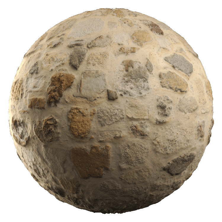 Old Rubble Stone Wall PBR Texture - A23D