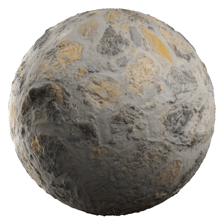 Old Rubble Stone Wall PBR Texture - A23D