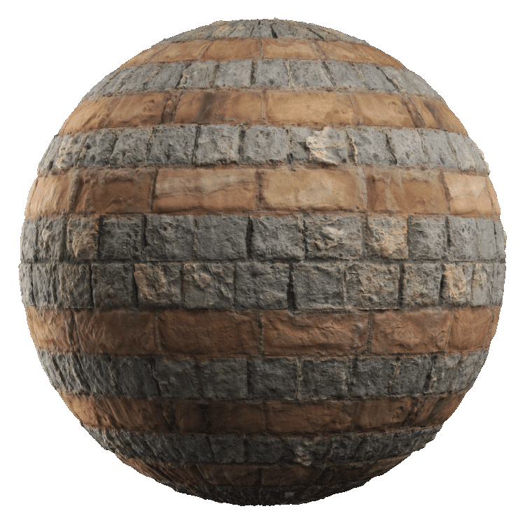 Regular Stone Wall PBR Texture - A23D