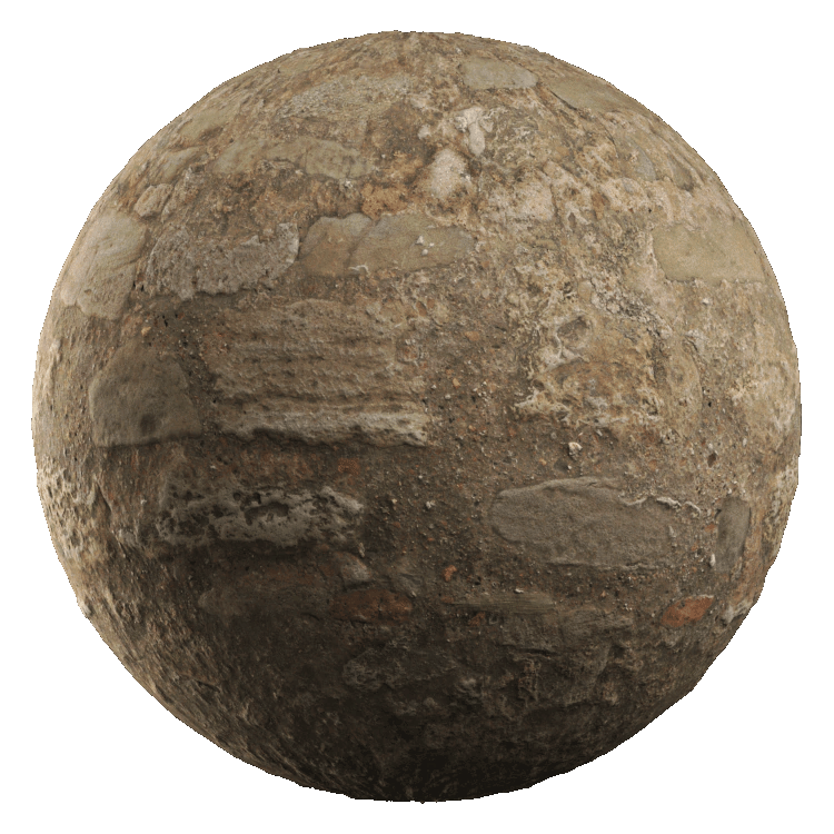 Old Rubble Stone Wall PBR Texture - A23D