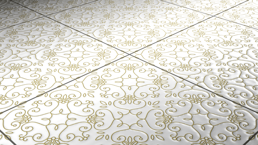 3D Printed Ceramic Floor Tiles PBR Texture - A23D