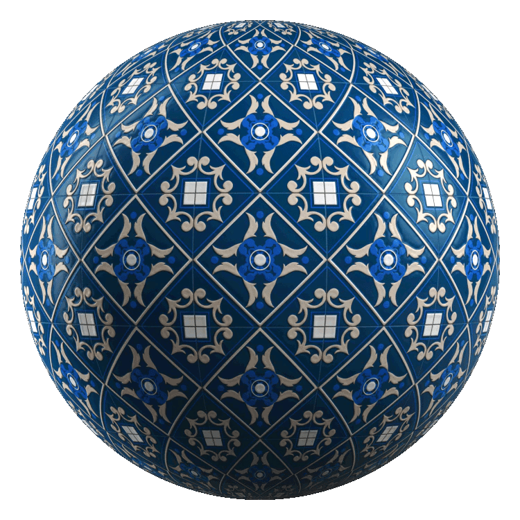 3D Printed Ceramic Floor Tiles PBR Texture - A23D