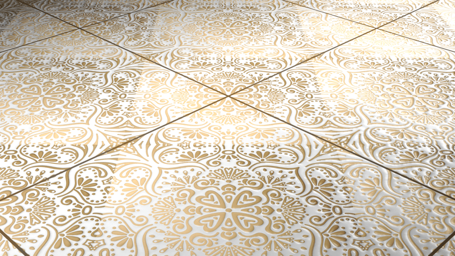 3D Printed Ceramic Floor Tiles PBR Texture - A23D